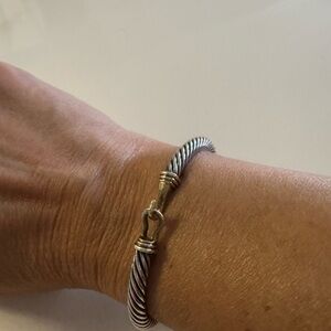 David Yurman Silver Classic Cable Buckle Bracelet